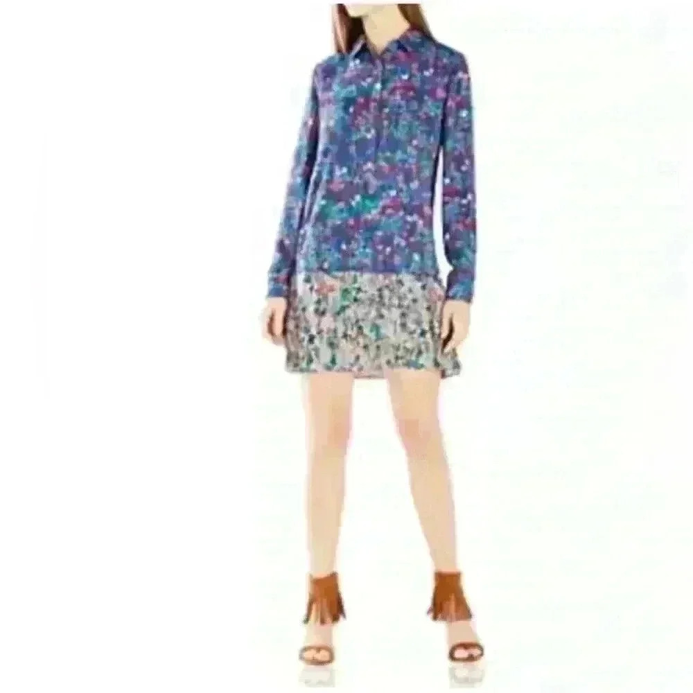 BCBGMaxAzria Bradyn Floral Button Down Shirt Dress Size small